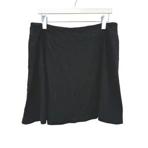Escape by Habitat Skirt Women L Black Cotton Slub Knit Minimalist Lagenlook Cozy